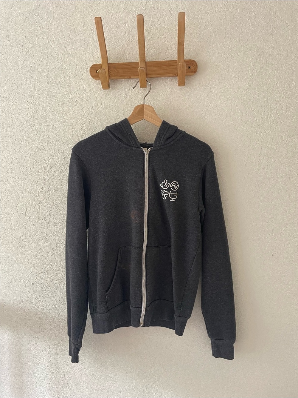 Bella+Canvas Women’s Unisex Vintage Charcoal Gray Zip Up ST. Paul MN Hoodie SZ S